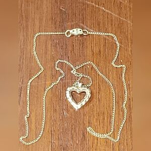 Vintage 14-Karat Gold-Filled Heart Pendant and Necklace